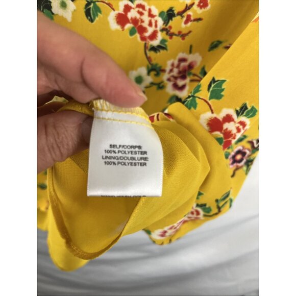 Rose & Olive Yellow Floral Tank Top Womens Size M - Picture 5 of 9